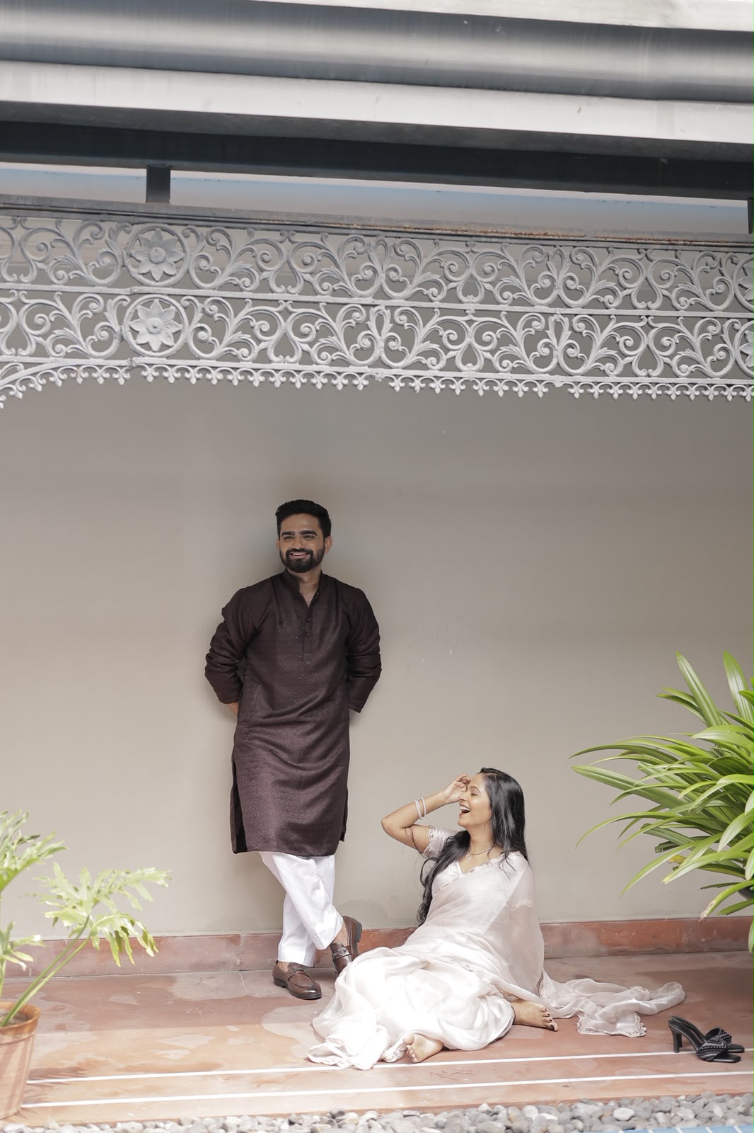 Nishit and Nidhi laughing together